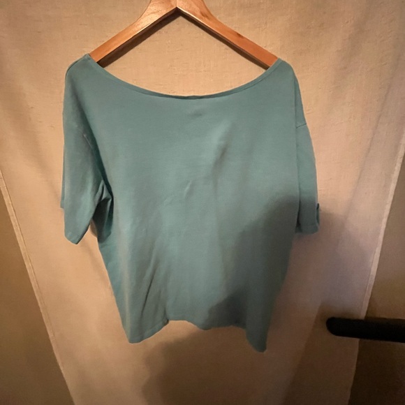 Double Zero Light Blue Women's Oversized Top Size L - Picture 3 of 4